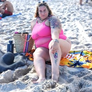 Cupshe Plus Size swimsuit with sheer cutouts